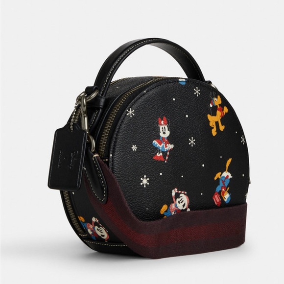 NWT Coach Outlet Disney X Coach Canteen Crossbody With Holiday Print - Picture 5 of 7